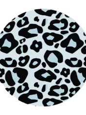 Muurcirkel panterprint- Zwart/blauw