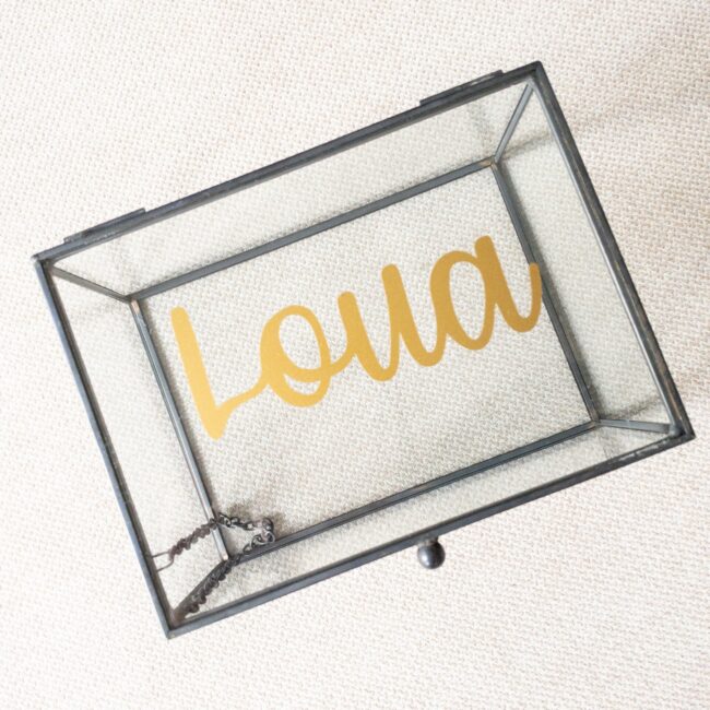 Memory box glas met naam bestellen?