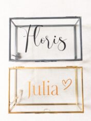 Glazen memory box met naam bestellen?